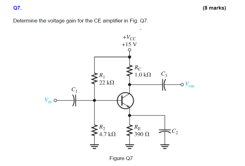 Solved Determine the voltage gain for the CE amplifier in