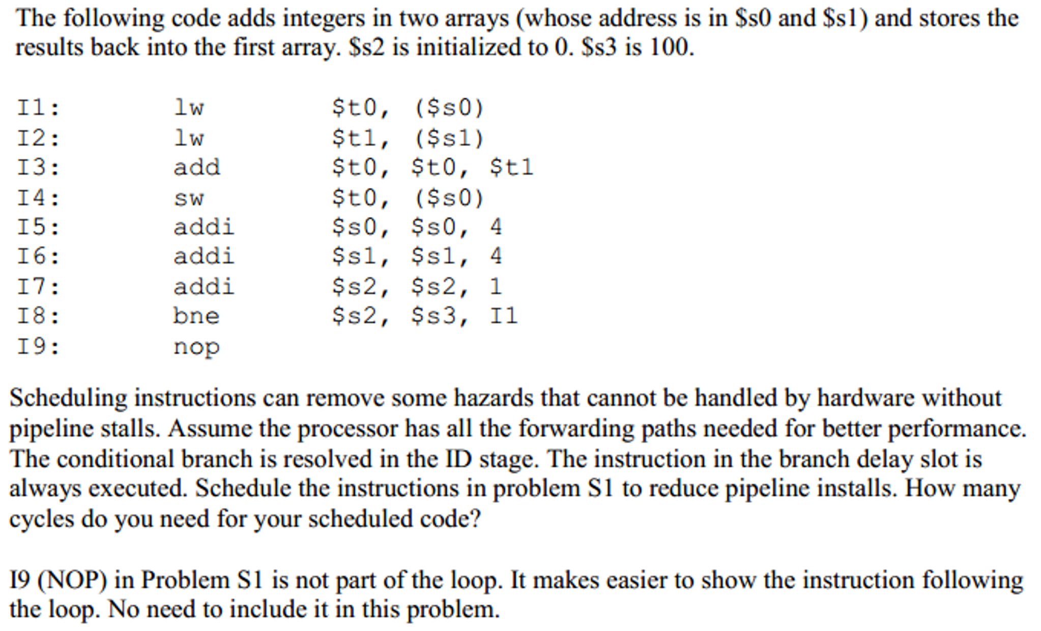 the-following-code-adds-integers-in-two-arrays-whose-chegg