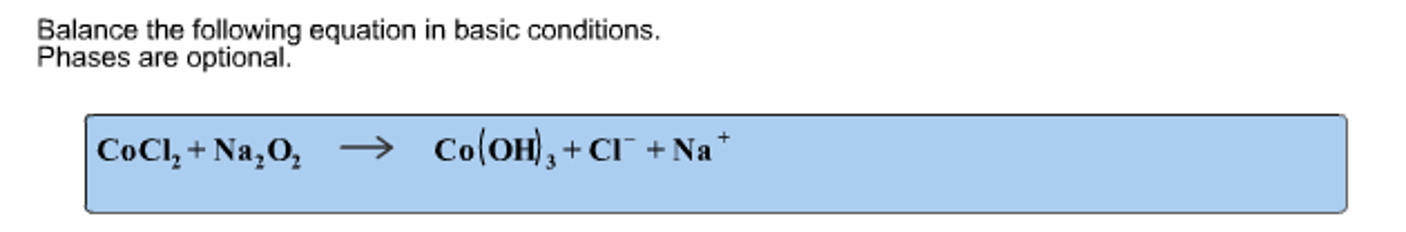 Solved: Balance The Following Equation In Basic Conditions... | Chegg.com