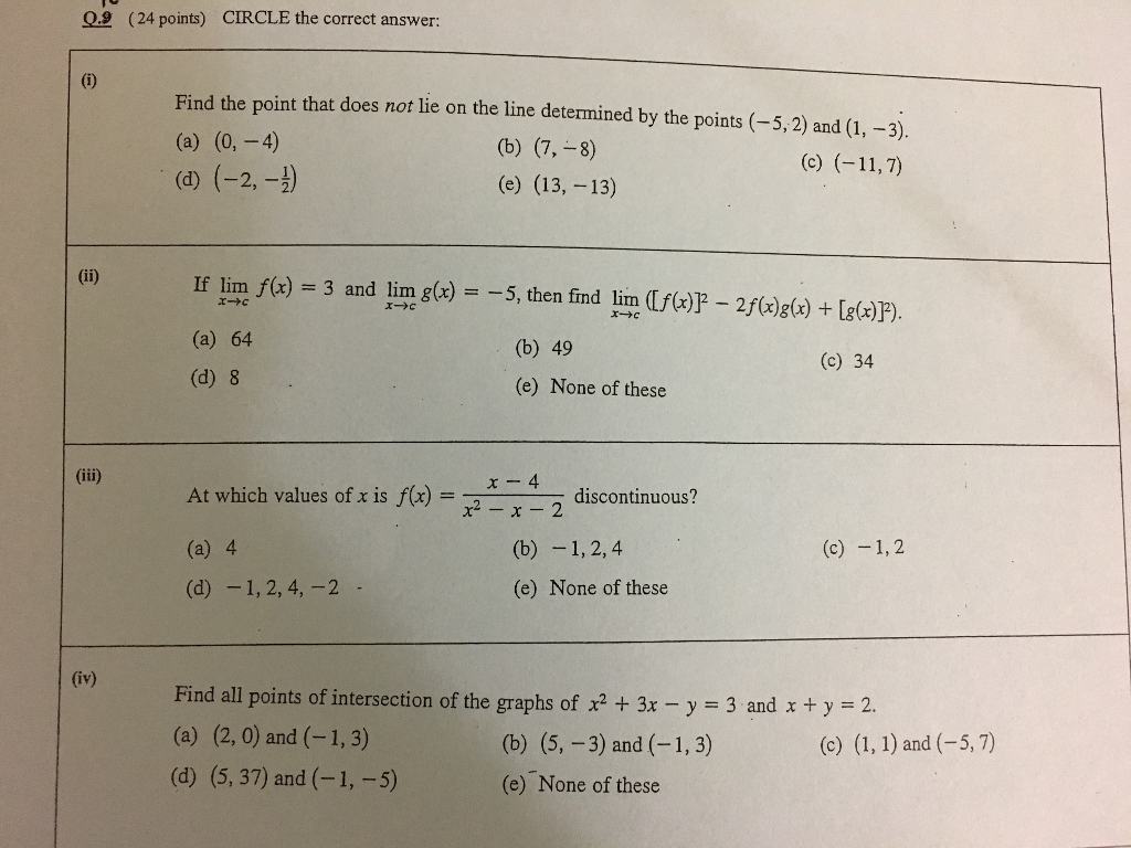 Solved Find the point that does not lie on the line | Chegg.com