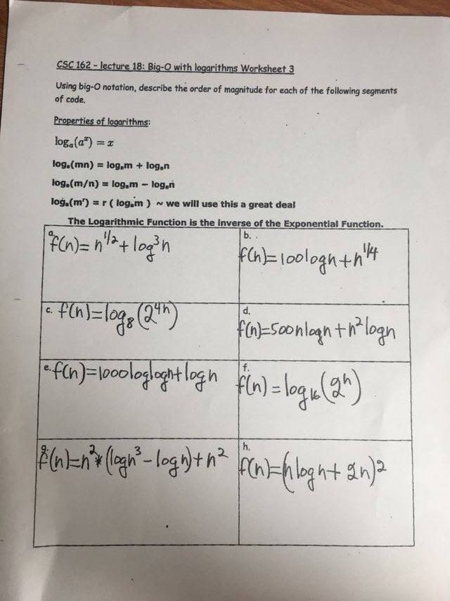 Solved Using bigo notation, describe the order of magnitude