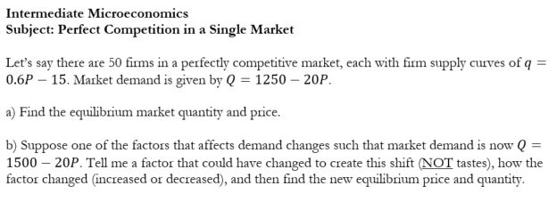 Solved Intermediate Microeconomics Subject: Perfect | Chegg.com