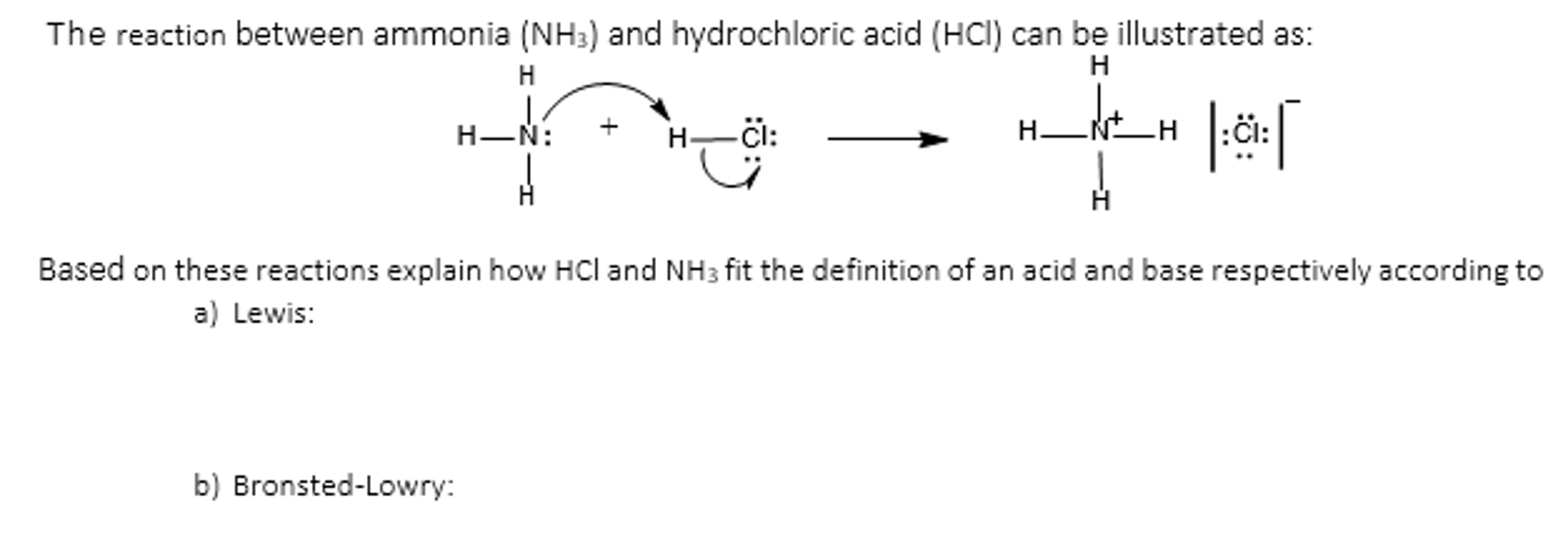 Solved: The Reaction Between Ammonia (NH_3) And Hydrochlor... | Chegg.com