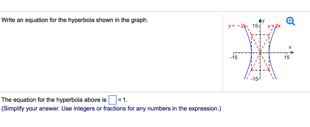 Solved Write an equation for the hyperbola shown in the | Chegg.com