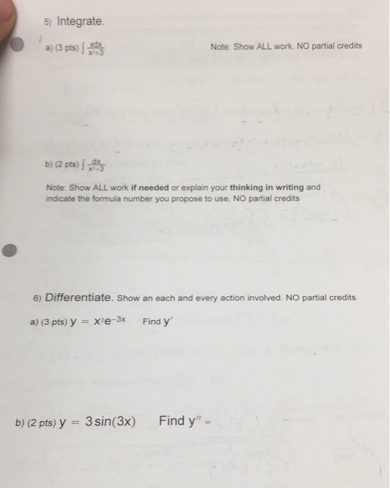 Solved Integrate. integral x dx/x^2 + 3 integral dx/x^2 + | Chegg.com