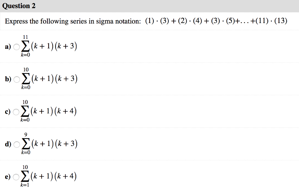 Solved question2 express the following series in sigma chegg