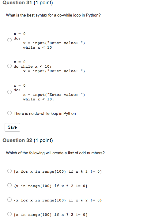 Solved Question 31 (1 point) What is the best syntax for a | Chegg.com