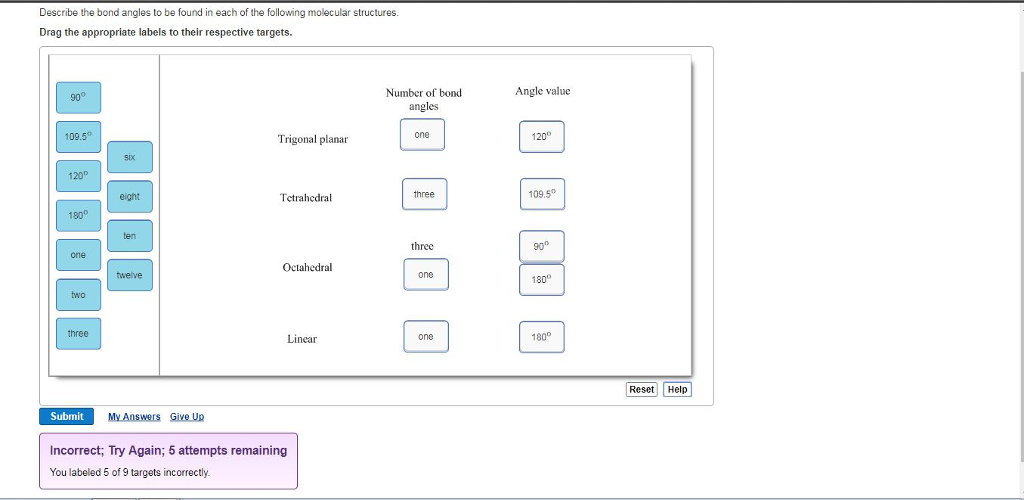 Solved Describe the bond angles to be found in each of the | Chegg.com