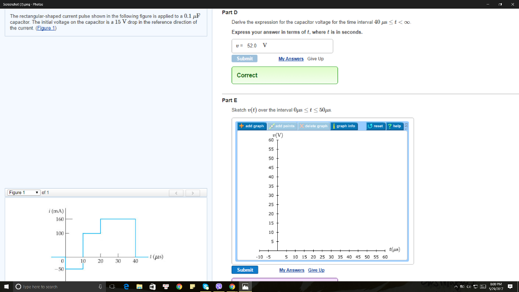 Solved The rectangular-shaped current pulse shown in the | Chegg.com