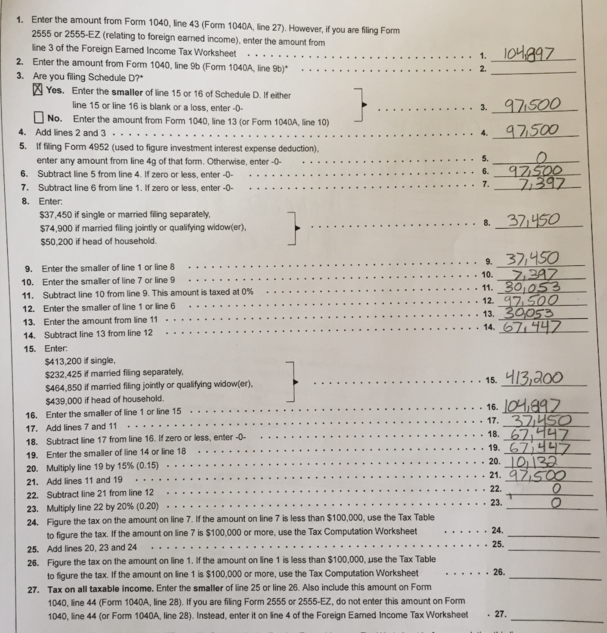 40 qualified dividends and capital gain tax worksheet Worksheet Master