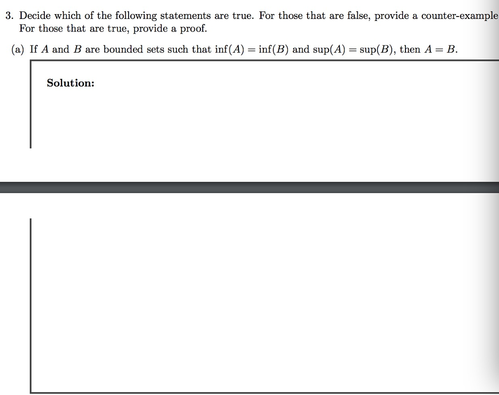 Solved 3. Decide which of the following statements are true. | Chegg.com