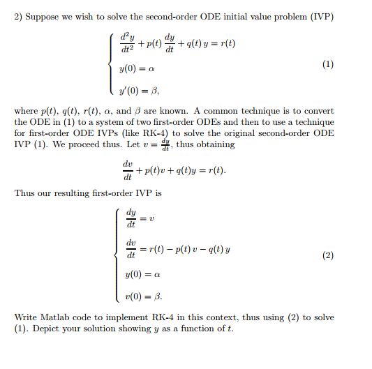 Solved This Is A MATLAB Assignment. It Must Be Implemented | Chegg.com