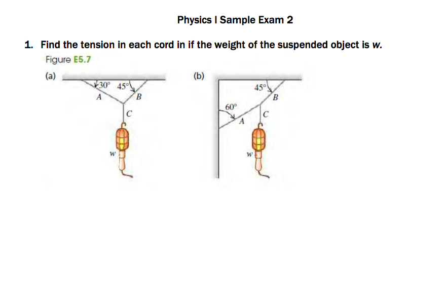 Solved Find The Tension In Each Cord In If The Weight Of The | Chegg.com