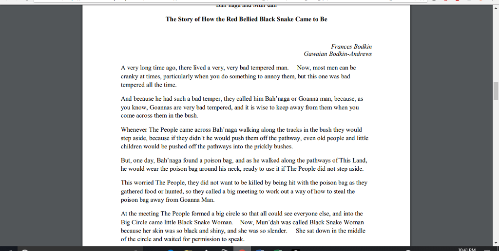 essay about a story i have read