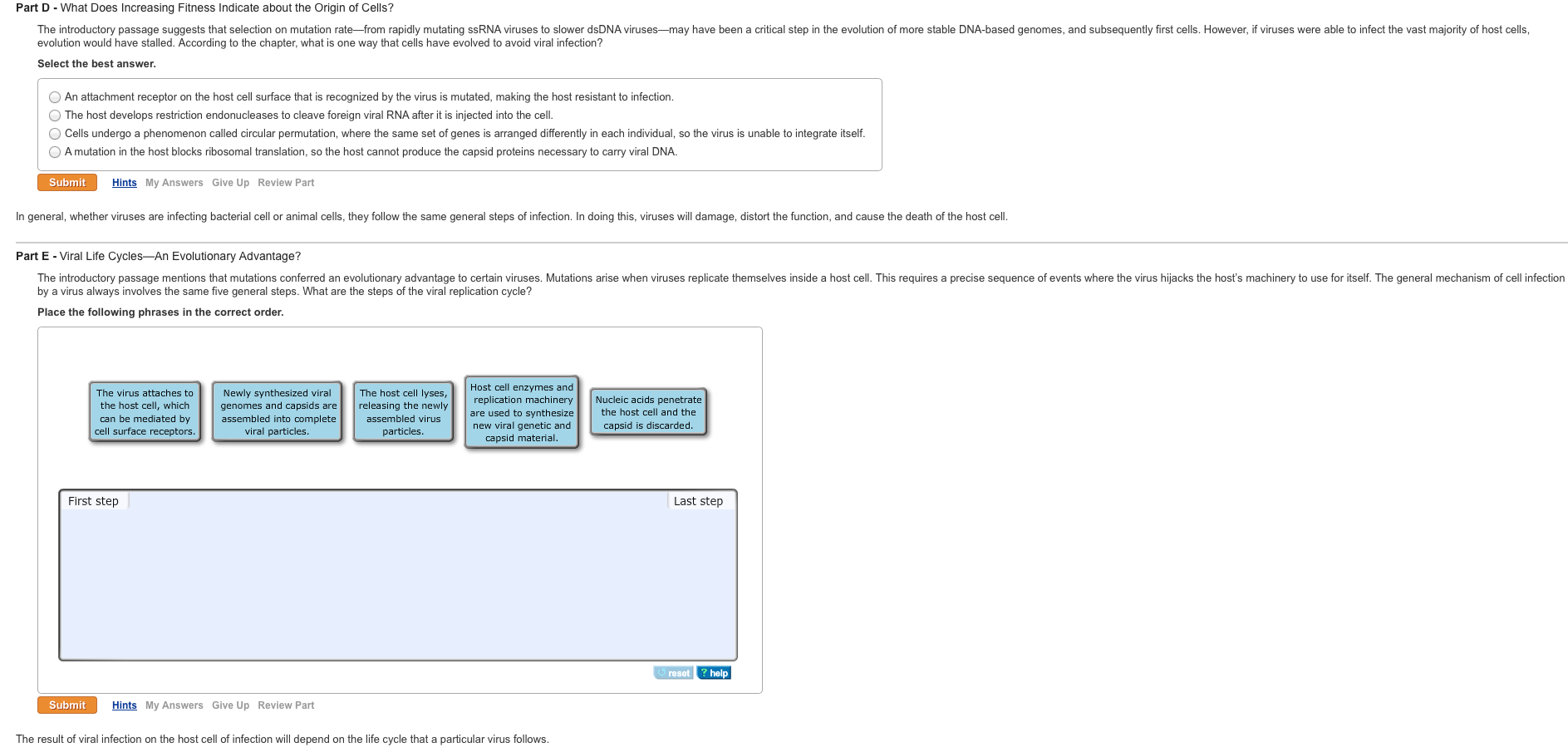 Solved Part D What Does Increasing Fitness Indicate about