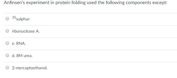 anfinsen experiment protein folding