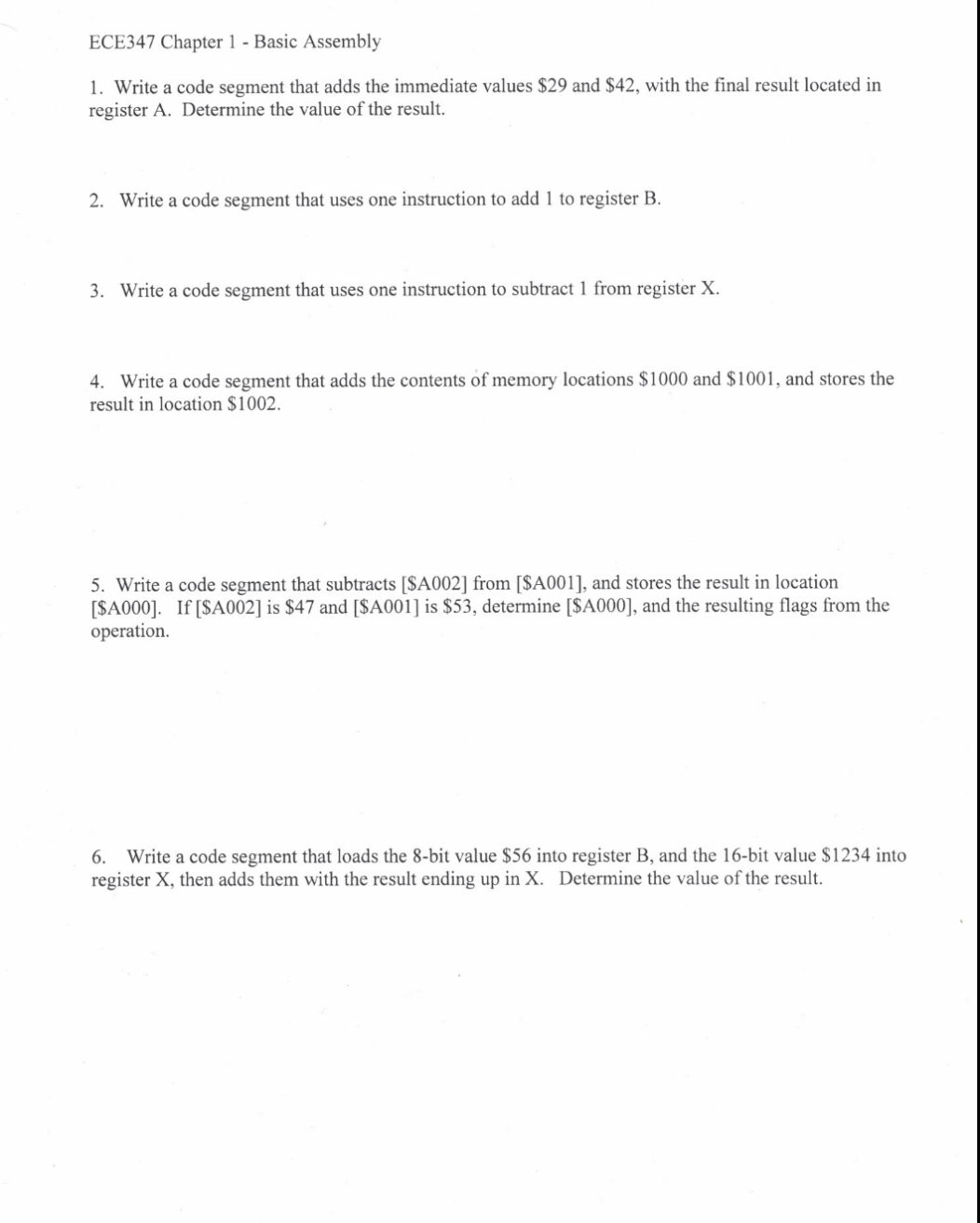 Write a code segment that adds the immediate values | Chegg.com