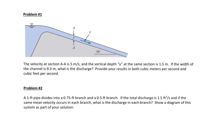 Solved The velocity at section A-A is 5 m/s, and the | Chegg.com
