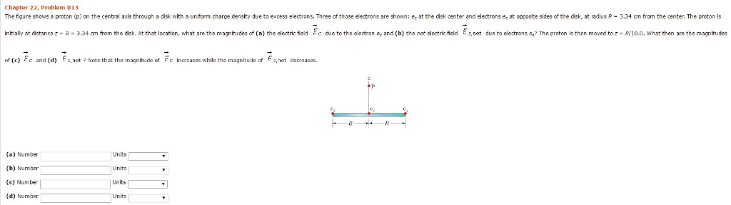 Solved The figure shows a proton (p) on the central axis | Chegg.com