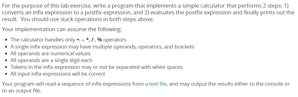 Solved For the purpose of this lab exercise, write a program | Chegg.com