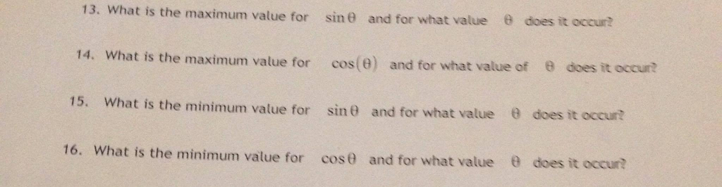 the maximum value of 1 sin 2 theta
