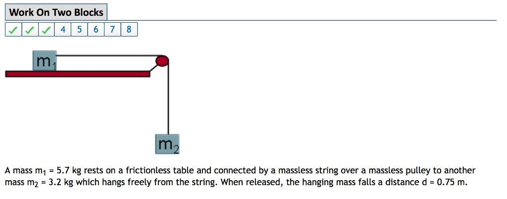 Solved A Block With Mass Mi 2 20 Kg Rests On A Frictionless Chegg Com