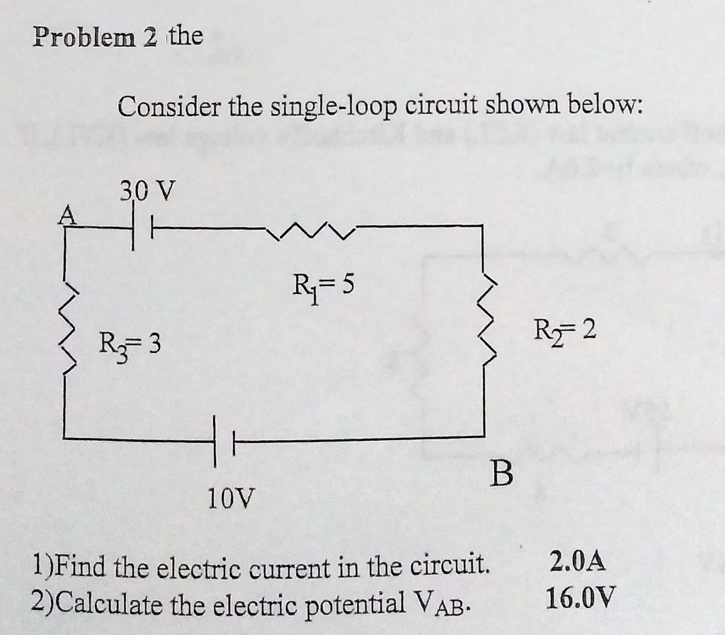 Solved Consider the single loop circuit shown below.