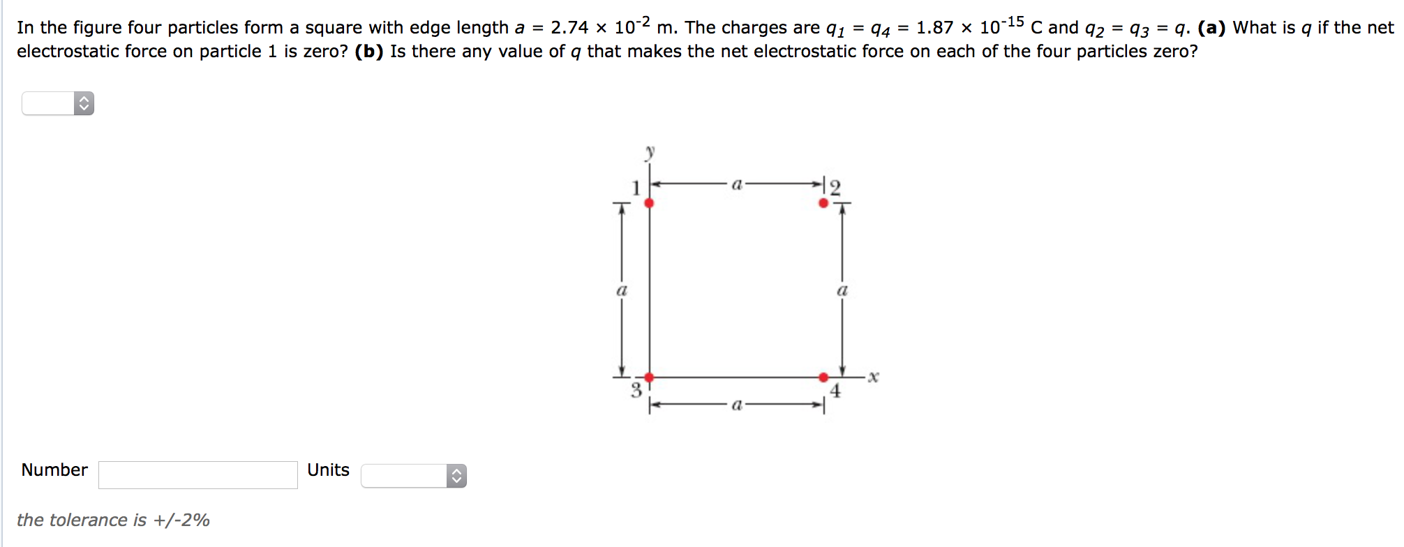 solved-in-the-figure-four-particles-form-a-square-with-edge-chegg