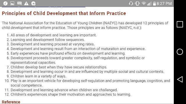 Choose four of the 12 principles of Child Development | Chegg.com