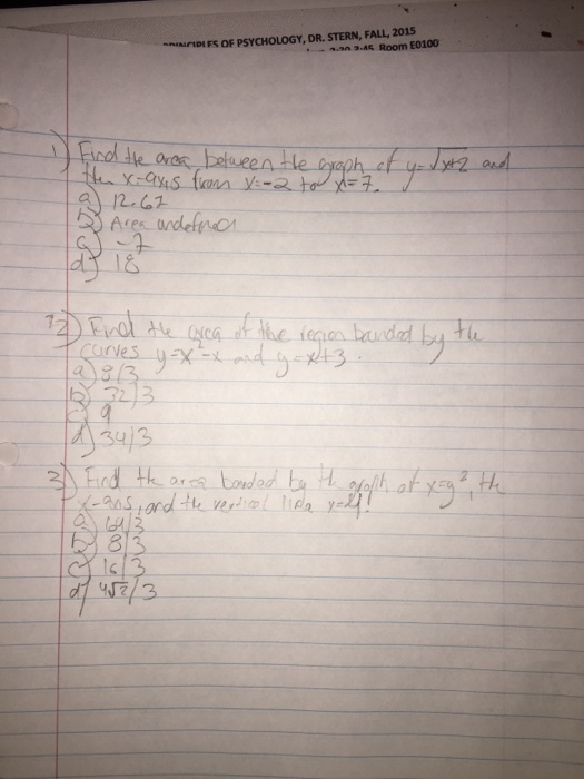 Solved Find the area between the graph of y = and the | Chegg.com