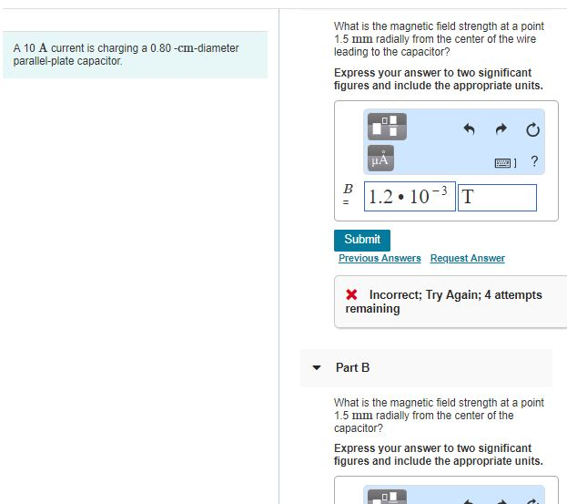 Solved What is the magnetic field strength at a point 1.5 mm | Chegg.com