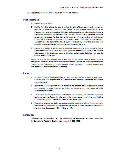 the snow disposal assignment problem