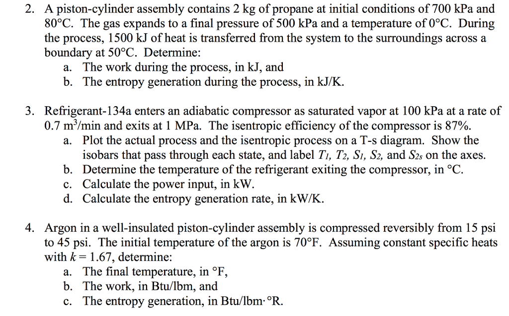 Solved 2. A Piston-cylinder Assembly Contains 2 Kg Of | Chegg.com