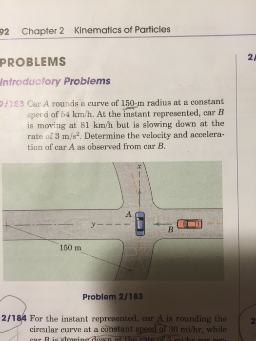 Solved: Car A Rounds A Curve Of 150-m Radius At A Constant... | Chegg.com