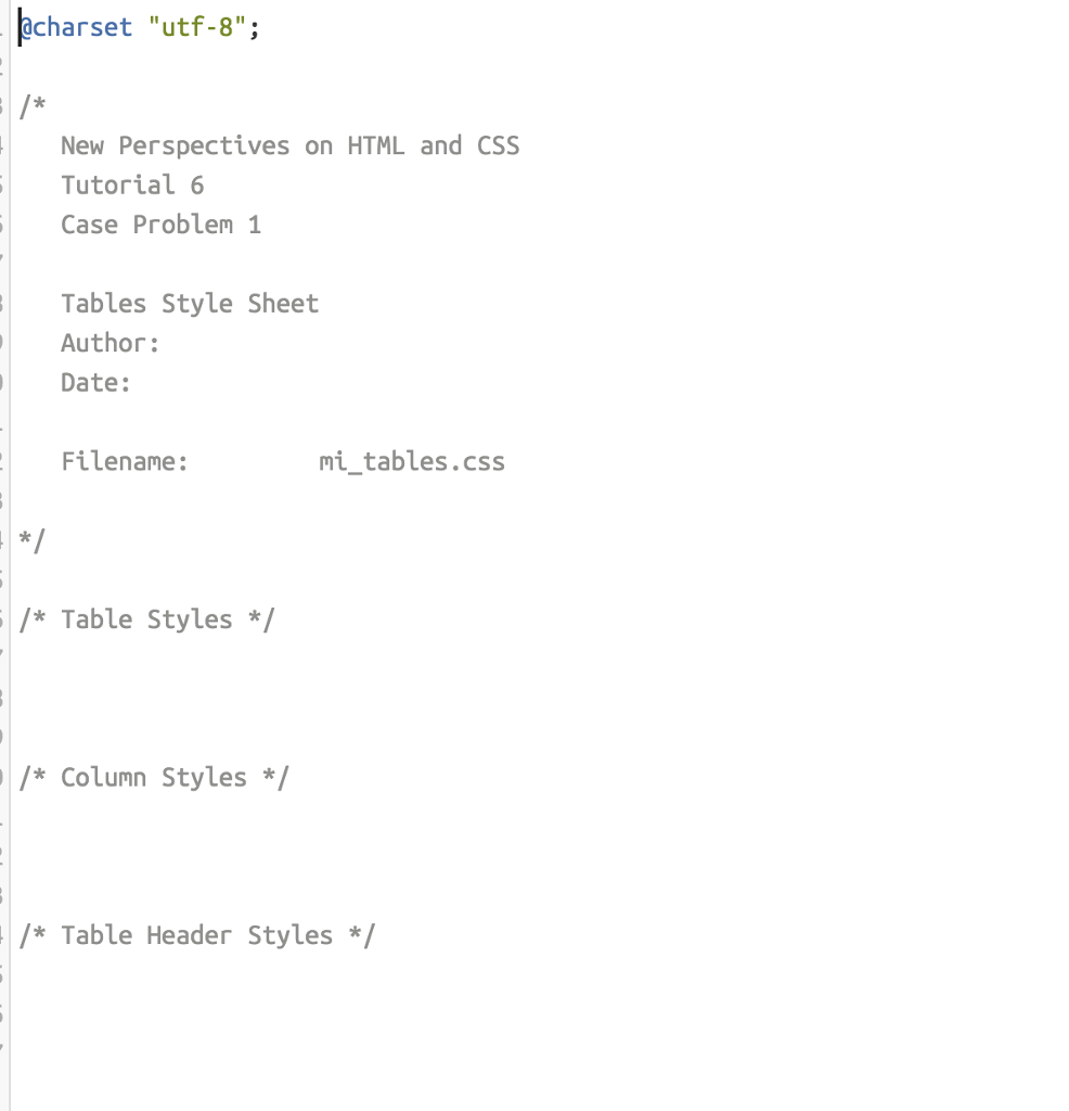 Solved CSS Table Layout Open the mi tables.css and go to Chegg