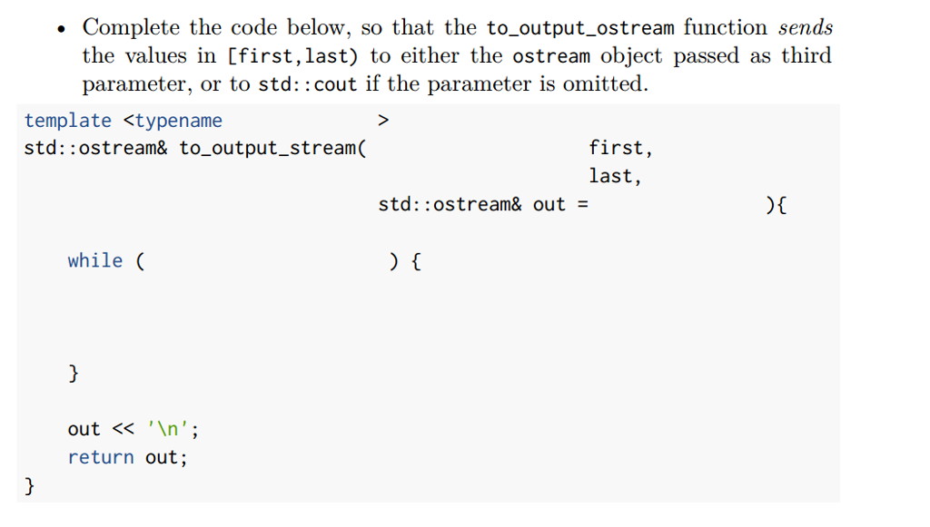 Solved Complete the code below, so that the | Chegg.com