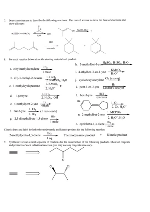 Solved Draw a mechanism to describe the following reactions. | Chegg.com