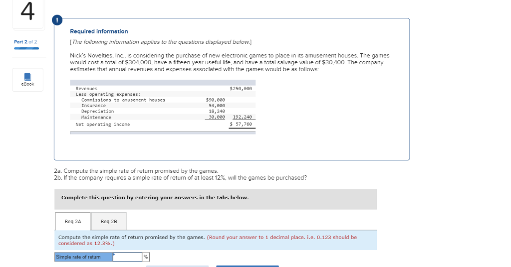 Solved 4 Required information Part 2 of2 [The following | Chegg.com