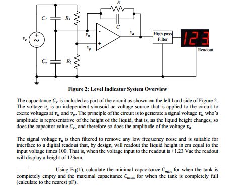 Solved System overview A capacitive level sensor is used to | Chegg.com