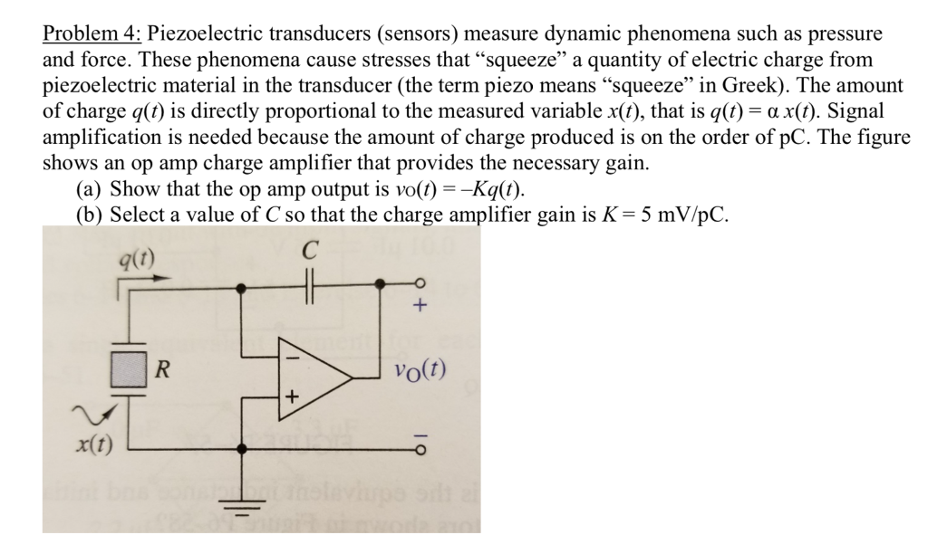 Solved Problem 4 Piezoelectric transducers (sensors)