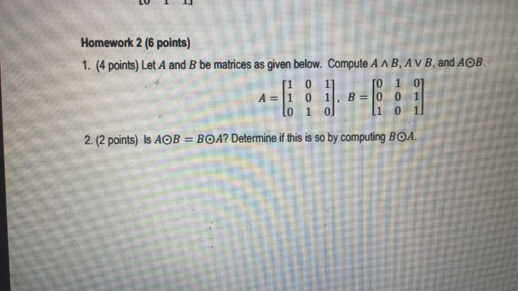 Solved Homework 2 (6 Points) 1. (4 Points) Let A And B Be | Chegg.com