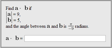 Solved Find A B If |a| = 9,|b|=5, And The Angle Between A | Chegg.com