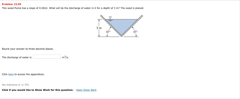 Solved This wood flume has a slope of 0.0022. What will be | Chegg.com