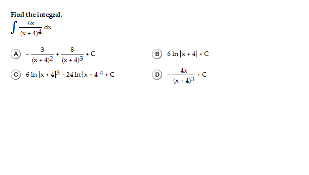 solved-find-the-integral-integral-6x-x-4-4-dx-3-x-chegg