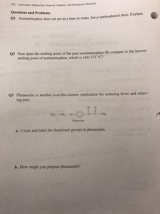 Solved Acetaminophen does not act as a base in water, but