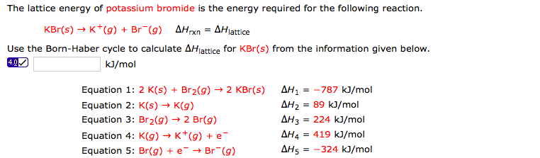 sodium bromide lattice energy equation