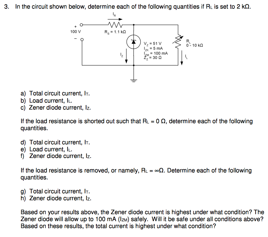 Solved 3. In the circuit shown below, determine each of the | Chegg.com