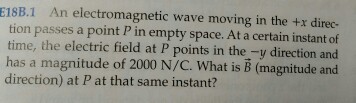 Solved An Electromagnetic Wave Moving In The +x Direction | Chegg.com