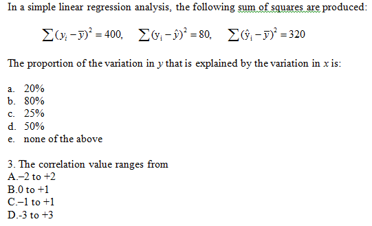 Solved In a simple linear regression analysis, the following | Chegg.com