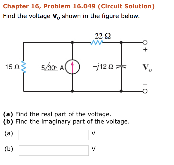 Solved Chapter 16, Problem 16.049 (Circuit Solution) Find | Chegg.com